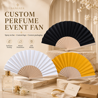 Ventaglio Pieghevole in Legno con Logo Personalizzato per Eventi di Profumeria, Ventaglio per Test Fragranze per Negozi Pop-Up, Regalo VIP Promozionale