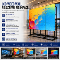 Écran mural vidéo LCD 55 pouces, écran mural vidéo commercial 4K, affichage LCD à cadre étroit pour la surveillance en salle de contrôle