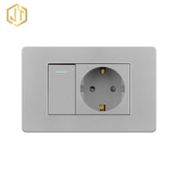 118 estilo de alta calidad 1 Gang 1 Way + EURO Socket pared interruptores y enchufes eléctricos para el hogar