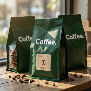 ถุงกาแฟก้นแบนพร้อมวาล์วระบายอากาศทางเดียว พิมพ์ลายตามสั่ง ขายส่ง ฟอยล์อะลูมิเนียมเกรดอาหารแบบด้าน รับผลิตแบบ OEM/ODM - Product Image 2