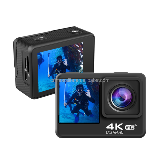 4K Waterproof Action Camera with 2.0-inch Touch Screen WiFi Remote Control Image Stabilization SD Card Support for Diving