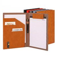Porte-documents personnalisable en cuir PU vintage avec emplacements pour cartes et boucle pour stylo, idéal pour les réunions de bureau