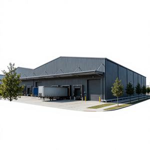 ศูนย์โลจิสติกส์โครงสร้างเหล็กที่ทันสมัย แข็งแรง ทนทาน และยั่งยืน พร้อมดีไซน์อุตสาหกรรมสำหรับใช้เป็นโกดังและโรงงาน - Product Image 1