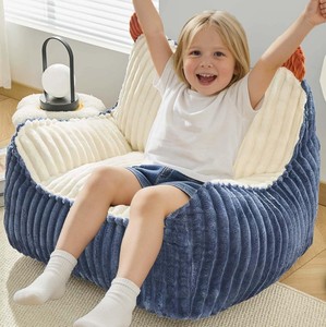 Factory Kids Bean Bag Sofa with Shredded Foam Filler for Boys and Girls Soft Corduroy Fabric Floor Chair for Gaming <b>Reading</b> - Product Image 1