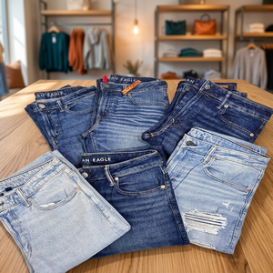 Venta al por mayor de jeans de mezclilla de alta calidad, corte ajustado, para hombre, mujer y niña, nuevos de marca, precio FOB $4.80-5.80, Half Trust - Product Image 3