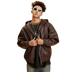 แจ็คเก็ตบอมเบอร์หนังแท้กันน้ำสไตล์วินเทจสำหรับผู้ชาย แบบสั่งทำพิเศษ ซิปหน้า หนา คุณภาพสูง เหมาะสำหรับฤดูใบไม้ร่วง สไตล์ไฮสตรีท - Product Image 4