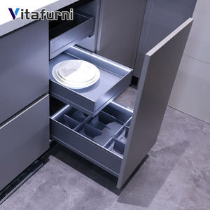 Vitafurni, directo de fábrica, armarios de cocina modernos, organizador de fregadero de almacenamiento de cierre suave de aleación de aluminio, organizador de armario - Product Image 1