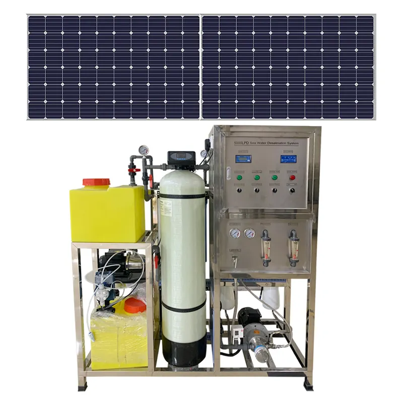 Solar Energy Desalination System for seawater purification into drinking water seawater desalination skid