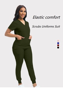 Đàn hồi chống nhăn được trang bị điều dưỡng làm việc đồng phục y tế tẩy tế bào chết Jogger chà Tops Kim Phát hiện cho phụ nữ người đàn ông bác sĩ phong cách - Product Image 3