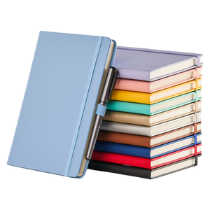 Cuaderno de diario personalizado negro con rayas, cuaderno de tapa dura de cuero A5, logotipo personalizable - Product Image 2