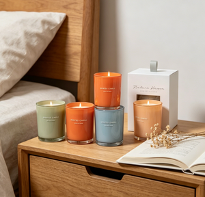 Vela Decorativa de Cera de Soja con Recipientes de Vidrio Multicolor, Ideal para Días de Spa, Sesiones de Meditación, Rituales de Autocuidado - Product Image 4