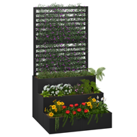 Jardinière Modulaire Extérieure en Acier Galvanisé – Bac de Culture Surélevé Écologique pour Légumes Verts et Fleurs – Écran d'Intimité