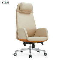 Chaise de bureau exécutive ergonomique moderne à dossier haut avec hauteur réglable pour dirigeant en similicuir PU