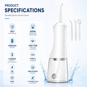 Hydropulseur Dentaire Électrique Portable avec Grand Réservoir d'Eau, pour Usage Domestique, Élimination des Tartres Buccaux, Port de Charge Type-C - Product Image 2