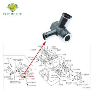 Conector de Refrigerante de 3 Vías Tree Of Life 14075 W0401 para Reemplazo de Manguera de Agua Nissan - Product Image 4