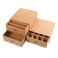 Boîtes de rangement en papier kraft multi-styles pour sous-vêtements, chaussettes, organisation du placard