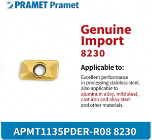 Insertos de Fresado CNC de Carburo de Tungsteno con Recubrimiento PVD Cuadrado de Alta Calidad Pramet, Modelo Checo PRAME APMT1135/S-APMX1135 - Product Image 2