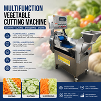 Commerciële groente- en fruit snijmachine met dubbele kop, aardappelblokjes- en uien snijmachine, groentesnijder, paprika snijmachine