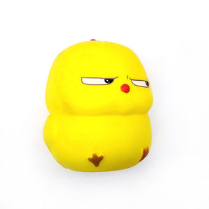 Grand jouet anti-stress en PU en forme de poulet jaune à yeux bouclés, à rebond lent, pour la décompression et la gestion de l'agression - Product Image 1