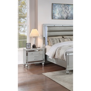 <b>Silver</b> <b>Mirrored</b> Nightstand With Drawers Bedroom Furniture - Product Image 2