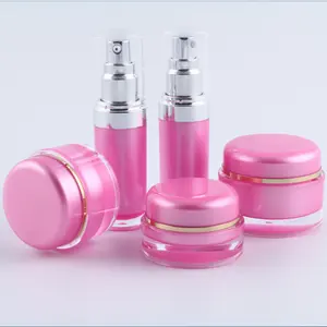 Fashion Pink Round Acrylic Empty Cosmetic Face Cream Jar 5g 15g 30g 50g 100g 200g