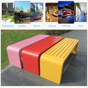 Nhà Máy Bán Hàng Trực Tiếp Giá Rẻ Đồ Nội Thất Ngoài Trời Ghế Kim Loại Backless Băng Ghế Không Thấm Nước Màu Sắc Tùy Chỉnh Công Viên Nóng Ghế Rộng - Product Image 4