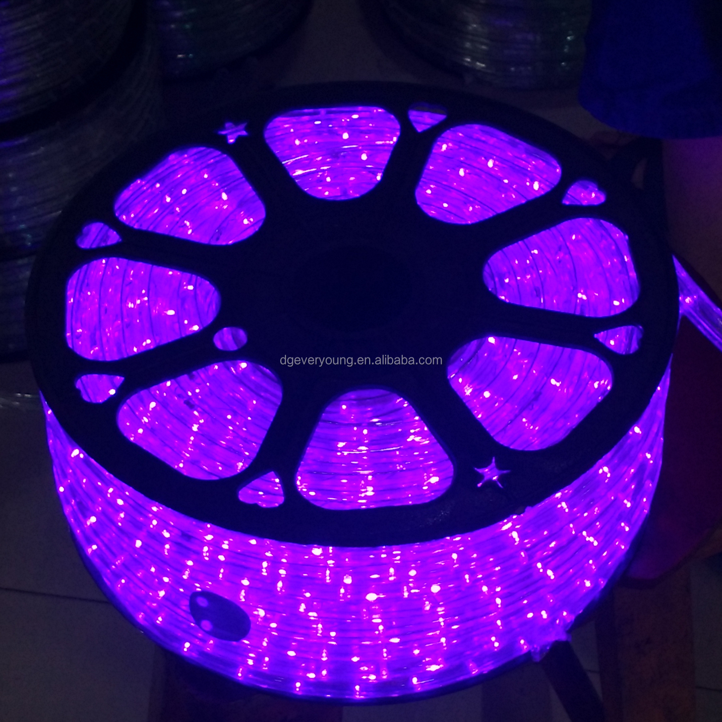 Purple Waterproof IP 67 Outdoor 220v 50 Meter Round Led Neon Rope Light Flex Christmas Holiday Swimming Pool Lighting
