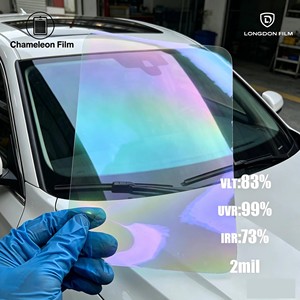 Film teinté <span class=keywords><strong>pour</strong></span> vitres de voiture caméléon, film teinté <span class=keywords><strong>pour</strong></span> pare-brise en PET, protection UV, anti-rayures, 2 mil, garantie <span class=keywords><strong>8</strong></span> ans - Product Image 1