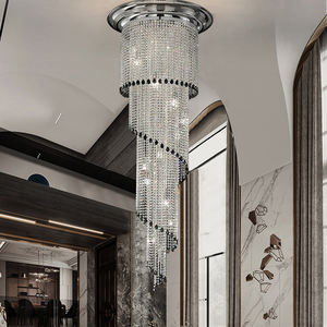 <span class=keywords><strong>Luminaire</strong></span> suspendu moderne de 10 pieds, Long lustre suspendu pour plafond haut, Long lustre en cristal, moderne pour escalier - Product Image 4