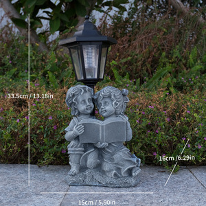 Lámpara Solar Decorativa de Resina con Forma de <span class=keywords><strong>Toro</strong></span> de las Tierras Altas, Estilo Rústico Pintado a Mano, para Jardín - Product Image 6