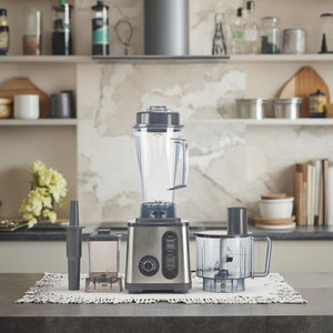 <span class=keywords><strong>Robot</strong></span> de cuisine multifonctionnel 7-en-1 : <span class=keywords><strong>Mixeur</strong></span>, Hachoir, Blender, Presse-agrumes, Accessoires inclus – Idéal pour la maison et la cuisine (type Thermomix) - Product Image 1