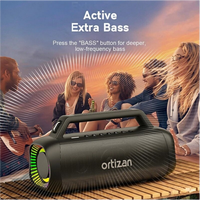 Ortizan M12 pour Enceinte 50W Basses Puissantes Stéréo Sans Fil Véritable Spectacle Lumineux RGB Métal Étanche Anti-Poussière Fournisseur B2B en Gros