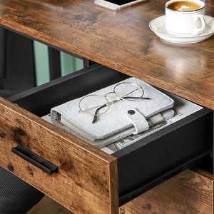 Muebles de oficina para el hogar, mesa de madera MDF, marco de acero, mesa de madera para sala de estar, mesa de madera extensible para escribir en forma de L - Product Image 4