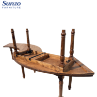 Mesa de granja curva de madera serpentina de estilo francés rústico para jardín granja boda fiesta Hotel comedor Picnic eventos