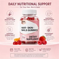 Gummies vitaminés pour adultes : Cheveux sains, peau éclatante, ongles plus forts, soutien à la vitamine C, forme personnalisée, 60 unités, OEM HALAL