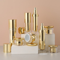 Ensemble cosmétique luxueux en acrylique doré avec flacon pompe à lotion et pots de crème pour le visage, contenances 20g, 30g, 40g, 50g, 30ml, 50ml, 80ml, 100ml