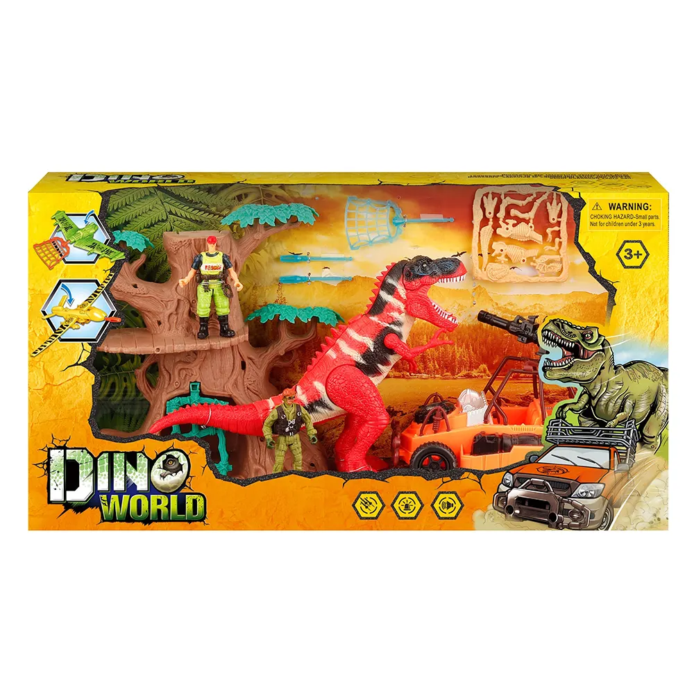 Hot Sale Animal Set Toy Plastic Dinosaur Rescue Toy Set With Action Figure for Boy Toys