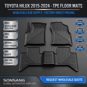 Alfombrillas para Camioneta SONSANG <span class=keywords><strong>4X4</strong></span>, Alfombras de TPE para Auto, Alfombrillas Profundas para Toyota Hilux, Accesorios para Alfombrillas de Auto - Product Image 2