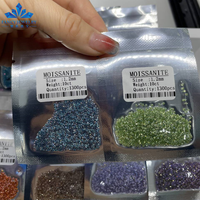 Vente directe usine en gros de pierres précieuses en vrac, diamants Moissanite de taille Melee 1.0mm 1.2mm VVS1 bleus, jaunes, rouge violacé, violets