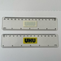 Règle en PVC souple personnalisée avec logo de design de mode, forme sur mesure, impression sérigraphique, paillettes liquides colorées, marque GIFTWAY
