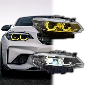 Faro HETOP F22 2014-2021 Bicolore Giallo e Bianco, Aggiornamento Serie 2 DRL Ikon M2 LED LCI con Occhio d'Angelo per BMW - Product Image 4
