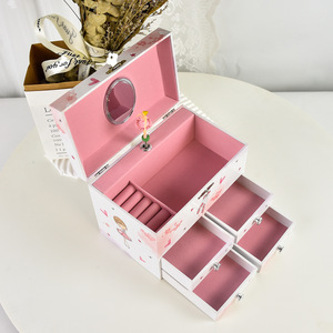 Vendita calda portagioie da bambina di lusso portagioie per bambini graziosi cassetti in legno portagioie per gioielli per bambini - Product Image 3