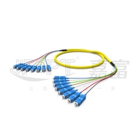 Cordon de brassage fibre optique 8 cœurs OS2 FTTH, faisceau de câbles de brassage SC/LC/FC/ST, longueur d'onde 1310/1550nm, PVC LSZH