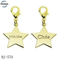 Pendentif porte-clés personnalisé fait main, accessoire de collier, breloque vintage plaqué or, lettres, chaîne métallique, étiquettes pour la fabrication de bijoux