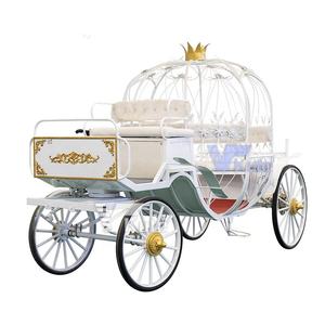 Chariot de luxe électrique blanc en acier, type carrosse citrouille de la Princesse Cendrillon, véhicule de tourisme - Product Image 2