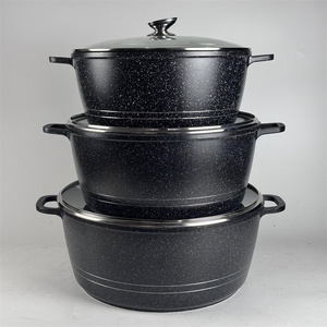 Juego de Cacerolas de Aluminio Fundido de 32/36/40 cm, Estilo Clásico, Ollas de Cocina Resistentes, Ollas Grandes Antiadherentes para Cocinar en Restaurantes - Product Image 1