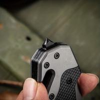 Couteau utilitaire pliant d'extérieur en acier inoxydable, portable, pour le camping et les situations d'urgence, sans verrouillage, avec manche en aluminium