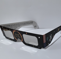Lunettes d'éclipse solaire en stock certifiées ISO et CE, lunettes de protection solaire sûres, lunettes d'éclipse en papier en gros pour l'observation directe du soleil