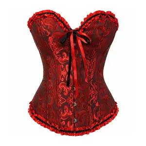 Nice Steel Boned Corsets And Bustiers Lingerie Bra Printed Floral Mesh Waist Trainer Busty Dot Mesh Shapers Tops Corset