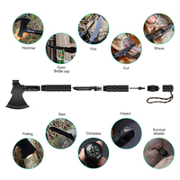 Portable pliable multi-usages qualité industrielle marteau hache poignée en aluminium acier métal tête Camping en plein air premiers soins haches